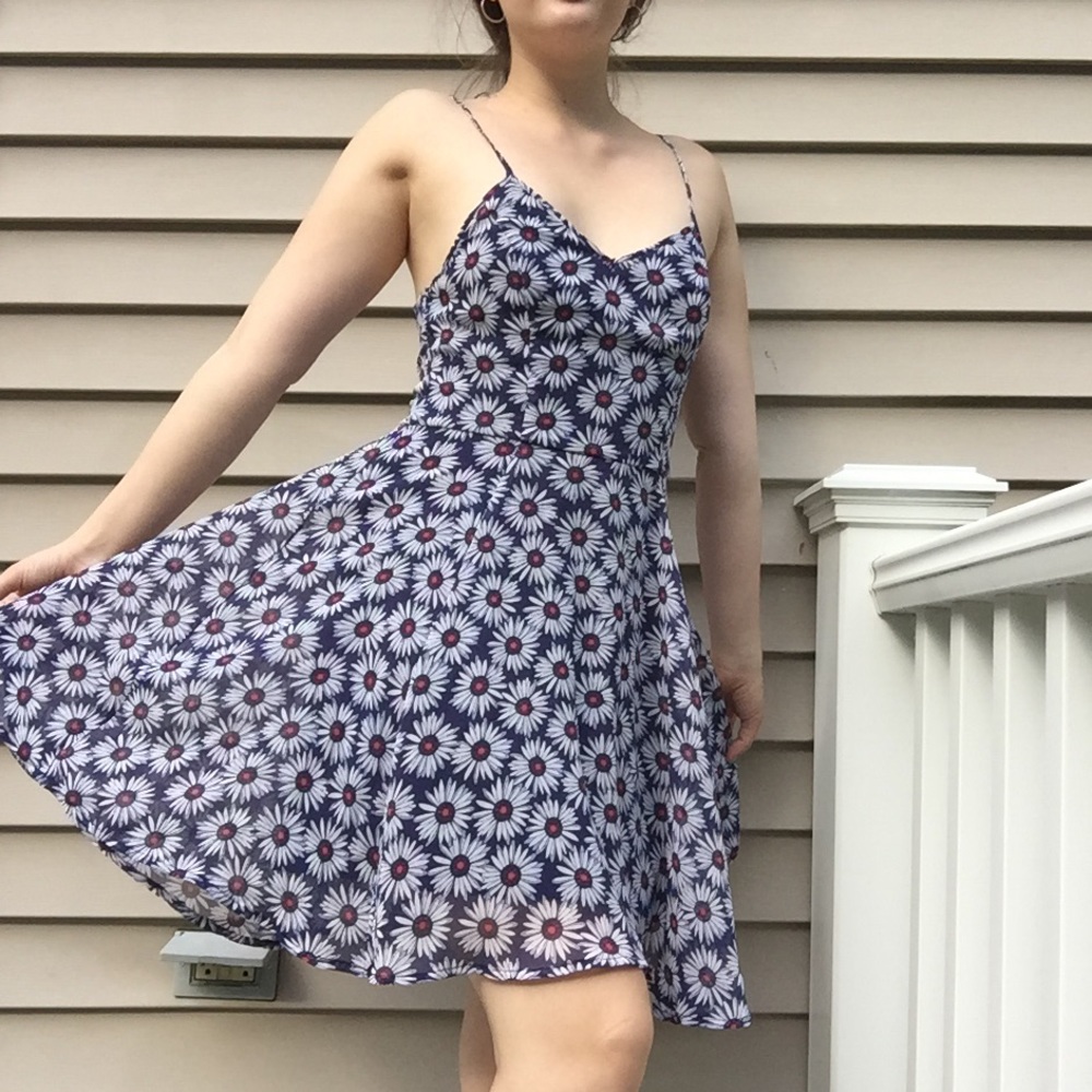 Summer Daisy Print Sun Dress